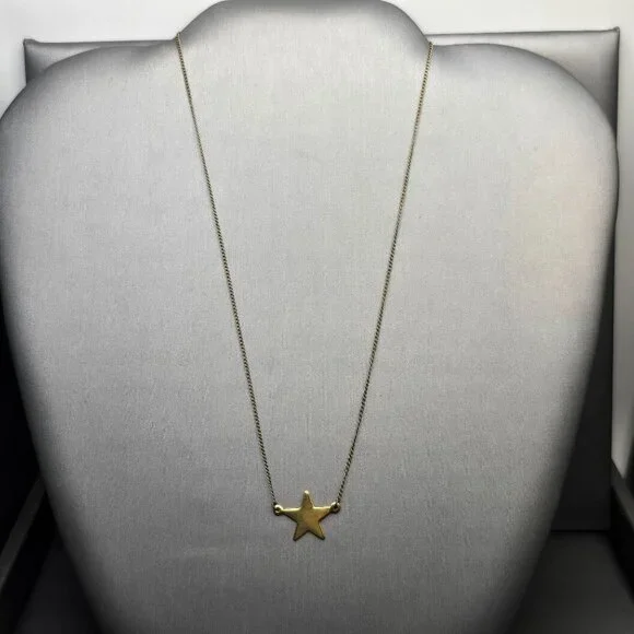 VTG Carla 14K Gold Filled Star Pendant Choker Necklace 15" Minimalist Celestial - Picture 8 of 16